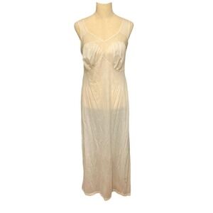 Vintage 50s Faerie Surelock Sheer Nylon Lace Peignoir Nightgown Boudoir Sz 6/38